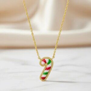 Kendra Scott Candy Cane Gold Short Pendant Necklace NWT